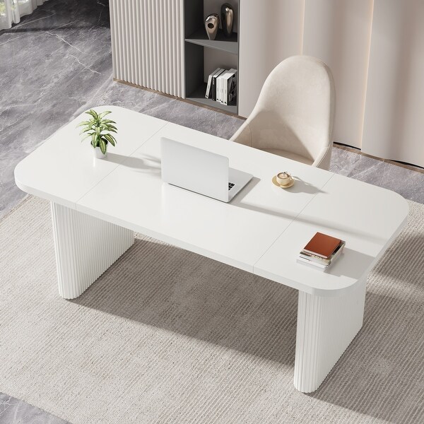63'' Executive Computer Desk for Home Office, Japanese Writing