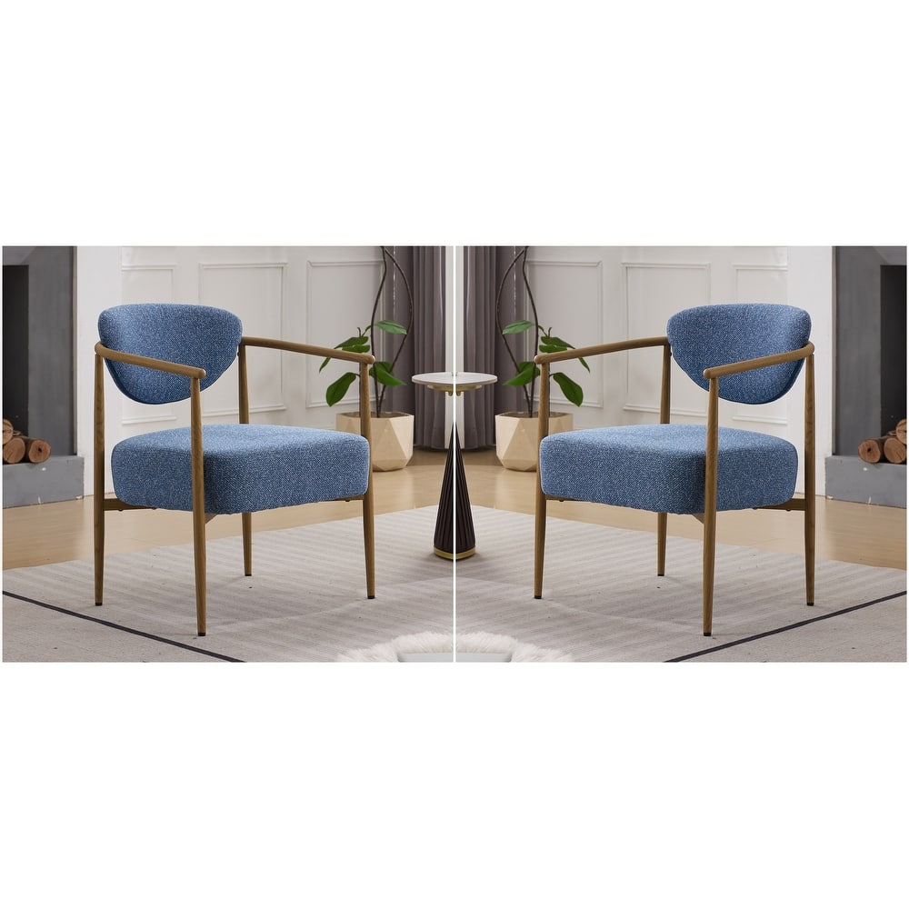 Set of 2 Dining Chairs, Living Room Chair, PU with Foam Back and Seat, Soft and Comfortable Seating, Metal Frame