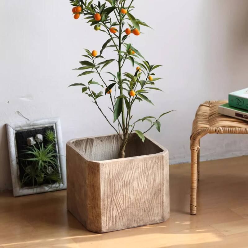 RusticReach StoneGrain Square Planter