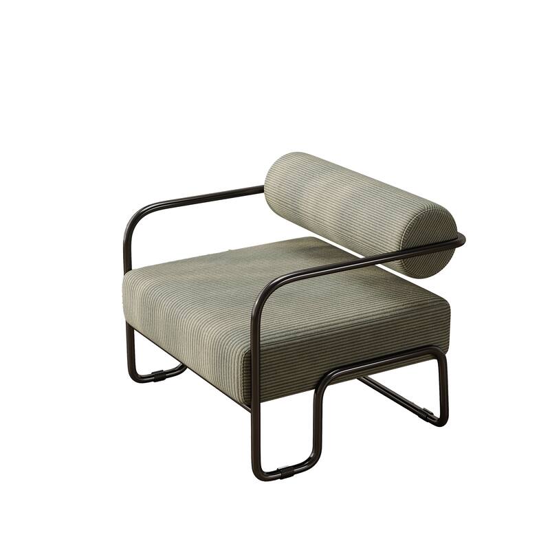 Living Room Iron Accent Chair,Corduroy Upholstered Arm Chair