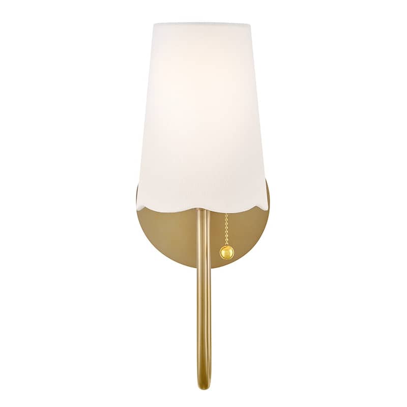 Lark 84380 Bliss 1 Light 15" Tall Wall Sconce with Off-White Linen