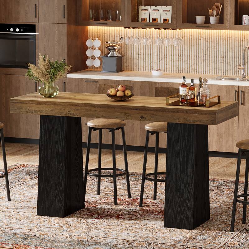 Home Bar Table Counter Height Pub Table for Kitchen, Bistro