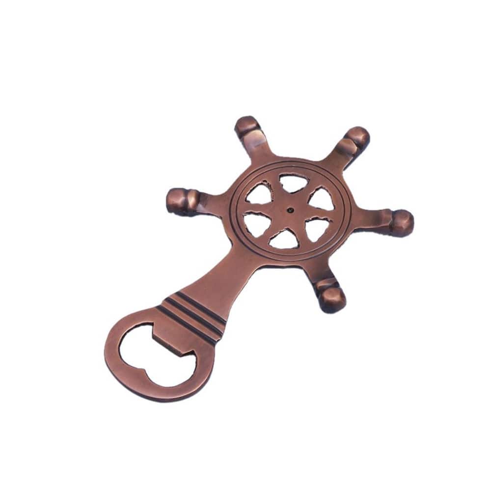 5 Inch Solid Metal Nautical Ship Wheel Bottle Opener for Bar or Kitchen Decor - 5" L x 2" W x 1" H