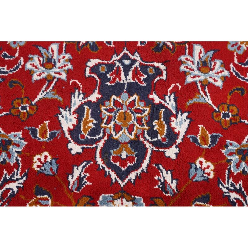 Traditional Red Kashan Turkish Area Rug Oriental Machine-Made Carpet - 9'9" x 12'11"