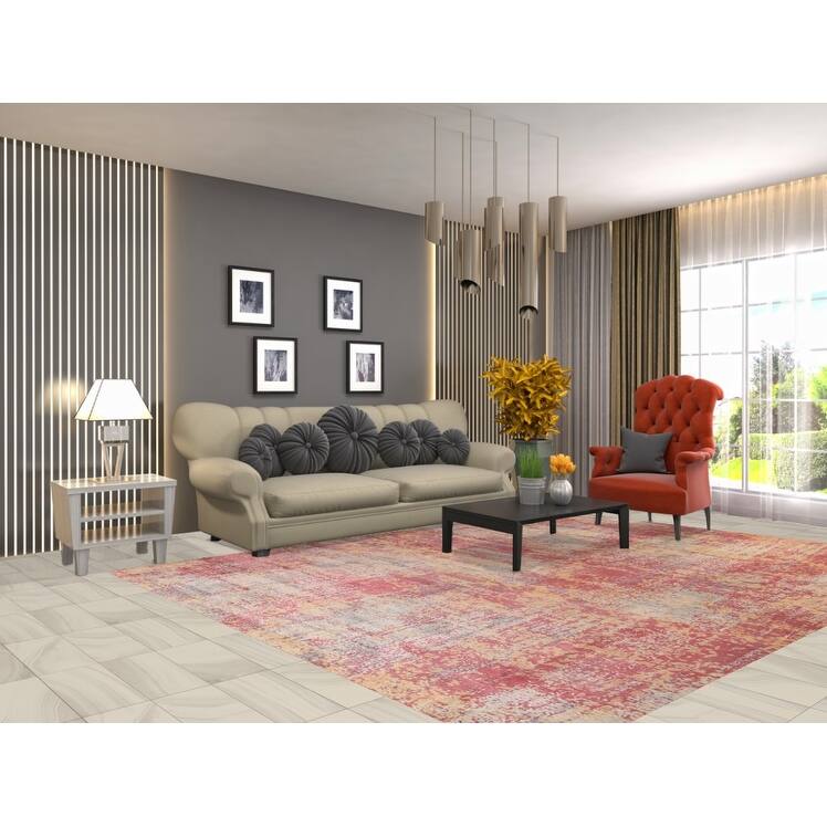 Contemporary Abstract Area Rug Hand-Knotted Wool Carpet - 7'11"x 10'3"
