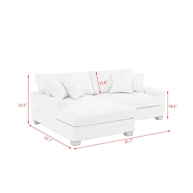 Oversized Modern Chenille Modular Sectional Sofa with Chaise