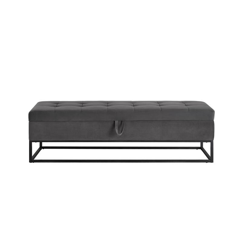 58.6" Bed Bench Metal Base with Storage