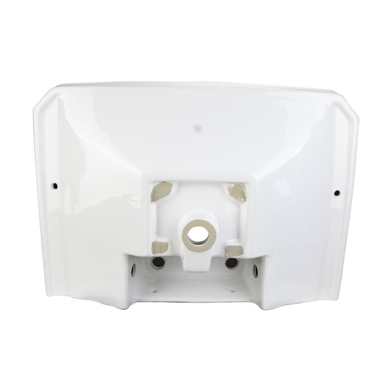 White Pedestal Sink Basin Replacement Part 30.38" W with Splashguard rim, Overflow and 8" Faucet Hole Renovators Supply