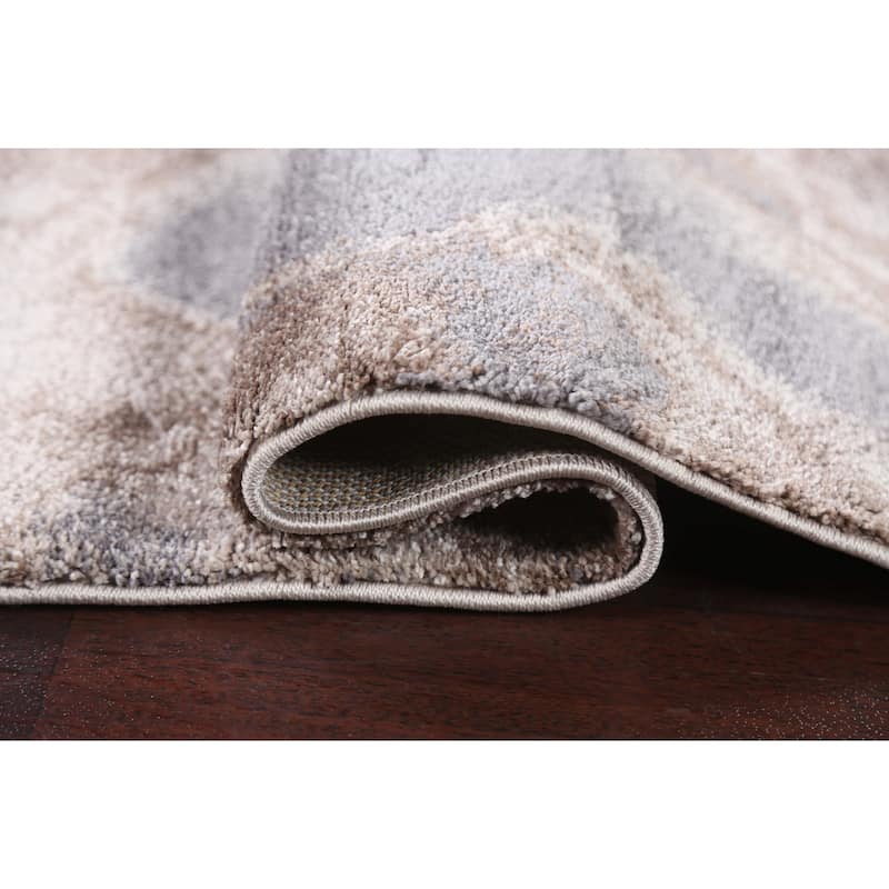 Turkish Abstract Brown Transitional Oriental Rug Contemporary Carpet