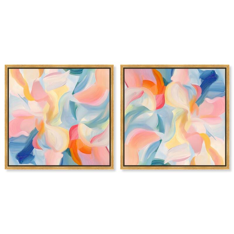 Mediterranean Pink Canvas by Art Remedy - 24" x 16" - Black