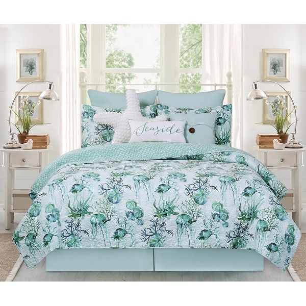 slide 2 of 3, Shorecrest Cotton Coastal Quilt Set with 2 Shams