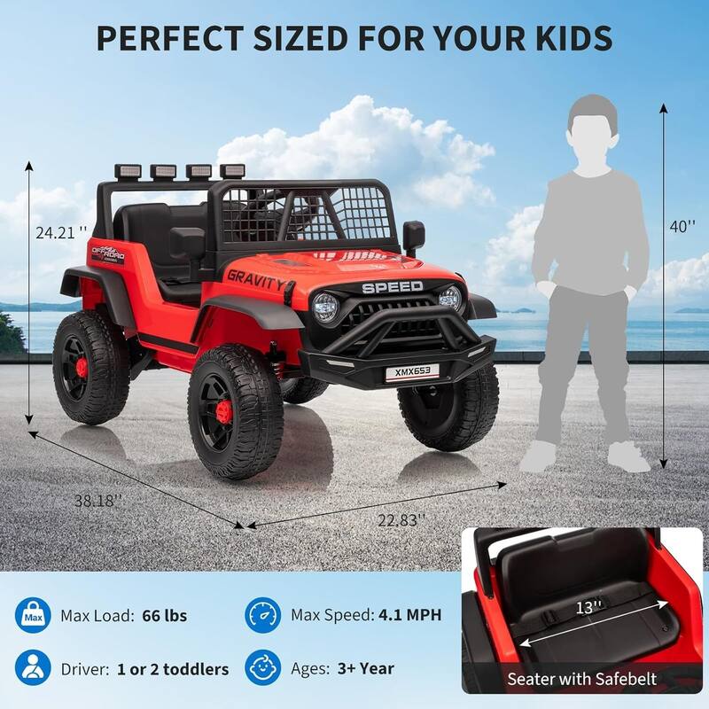 Electric Vehicles 12V Ride on Car for 3+ Kids Best Gift