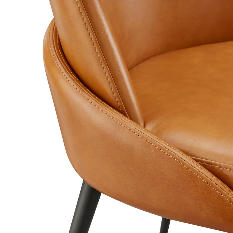 NPD Furniture Elodie Faux Leather Dining Side Chair (Set of 2)