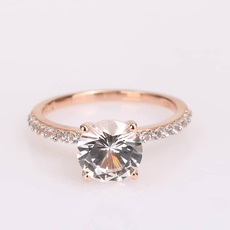 Miadora 10k Rose Gold 2 3/4ct TGW Created White Sapphire Solitaire Engagement Ring