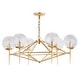 preview thumbnail 14 of 14, SAFAVIEH Lighting Greyor 34-Inch LED Metal 6-Light Chandelier, Gold - 34" x 34" x 12-84"