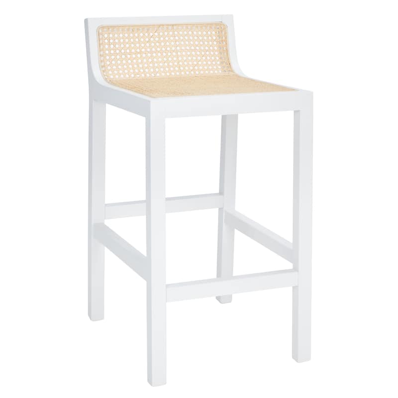 SAFAVIEH Carry Low Back Cane Counter Stool - 16" W x 19" D x 31" H - 16Wx19Dx31H