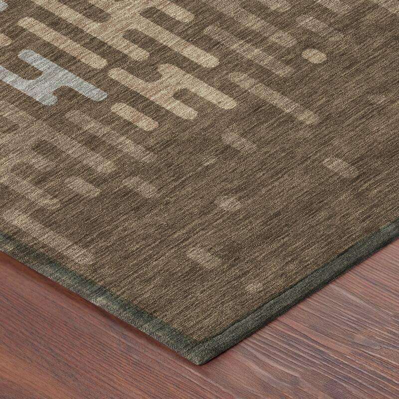 Machine Washable Indoor/ Outdoor Modern Kingman Chantille Rug