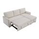 Morden Fort Velvet Reversible Sleeper Sectional Sofa L-Shape with big Storage