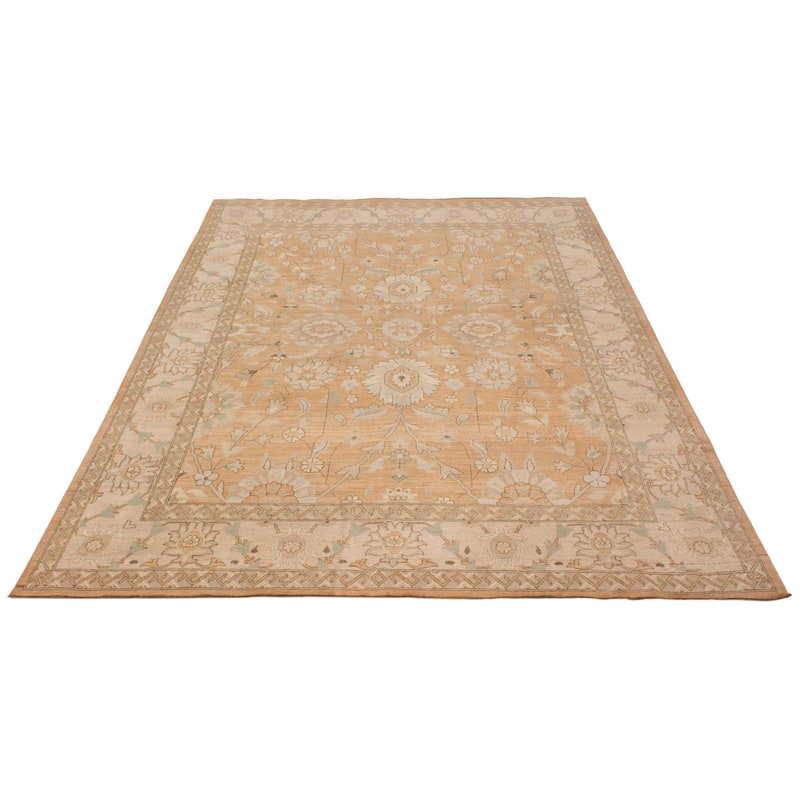 ECARPETGALLERY Hand-knotted Peshawar Oushak Brown Wool Rug - 8'9 x 11'6