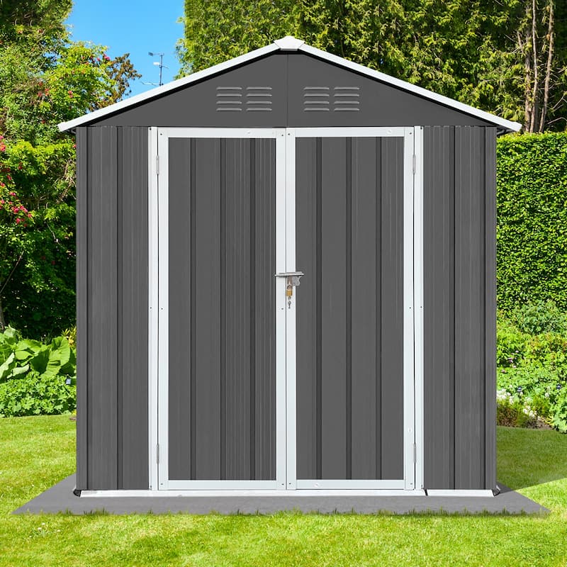 6 ft. W x 4 ft. D Electro-Galvanized Outdoor Metal Storage Shed