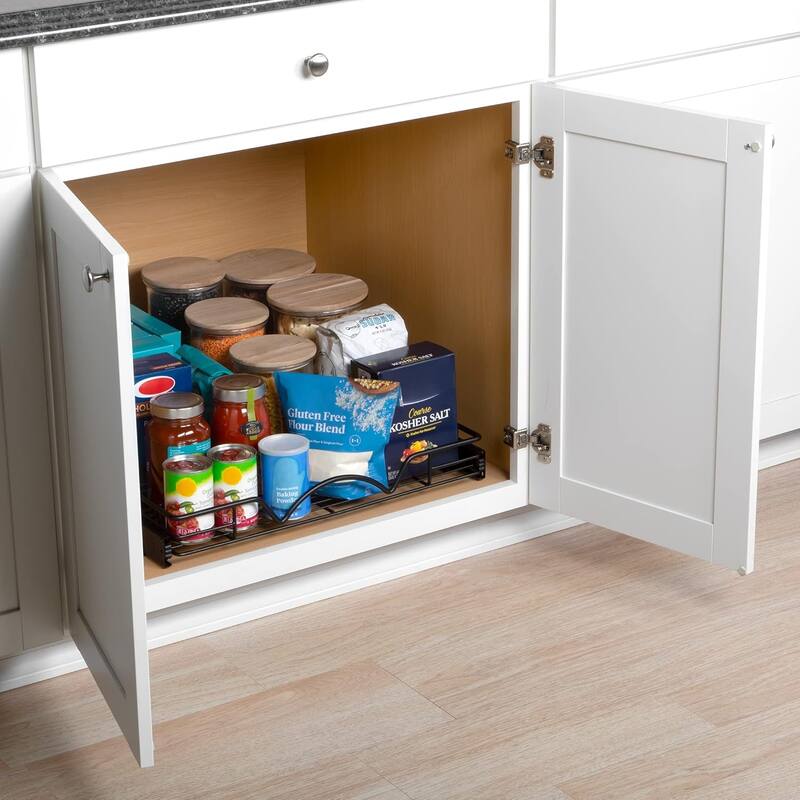 Hold N' Storage - Black Pull Out Cabinet Organizer, Heavy Duty Metal with Lifetime Limited Warranty