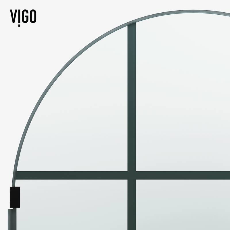 VIGO Arden 34" W x 78" H Framed Fixed Shower Screen in Matte Black