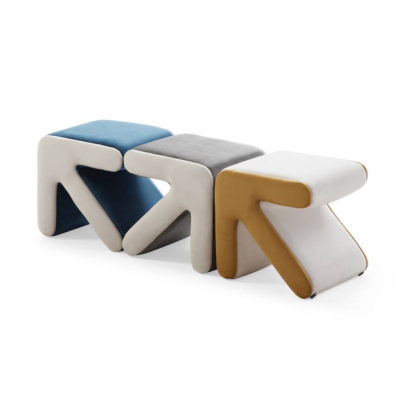 Modern Creative Upholstered Velvet Sofa Stool Kids Stool Shoe Bench