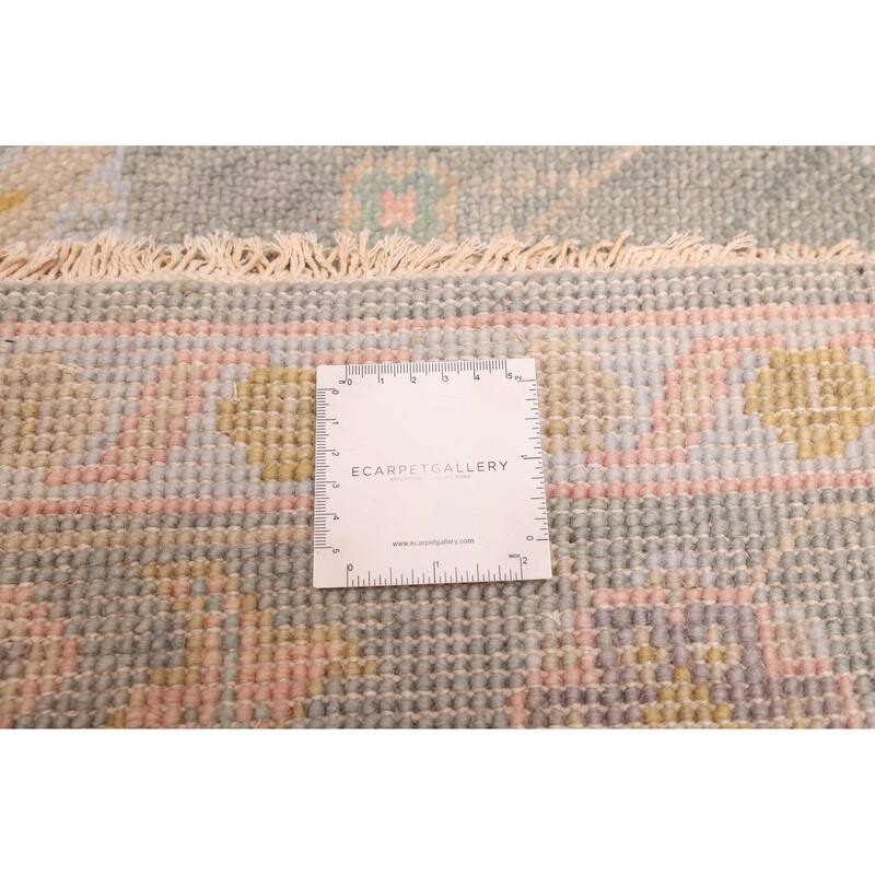 ECARPETGALLERY Hand-knotted Modern Oushak Sage Wool Rug - 6'0 x 8'9