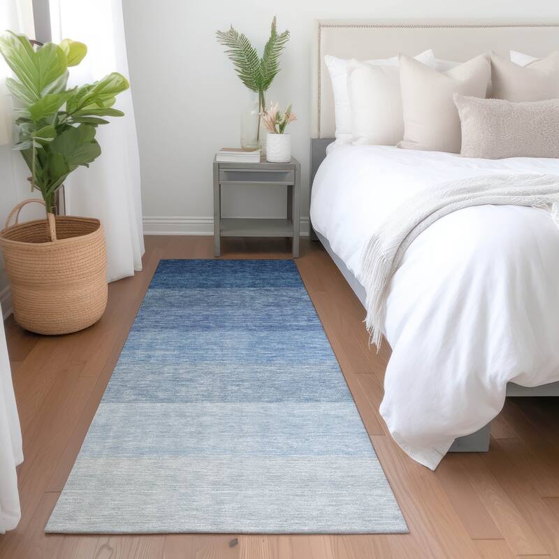 Premium Washable Super Soft Ombre Mod Mayfield Rug - Blue - 2'3" x 7'6"
