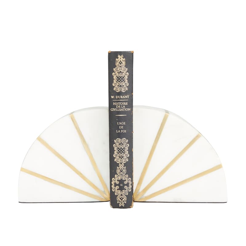 CosmoLiving by Cosmopolitan Marble Natural Bookends