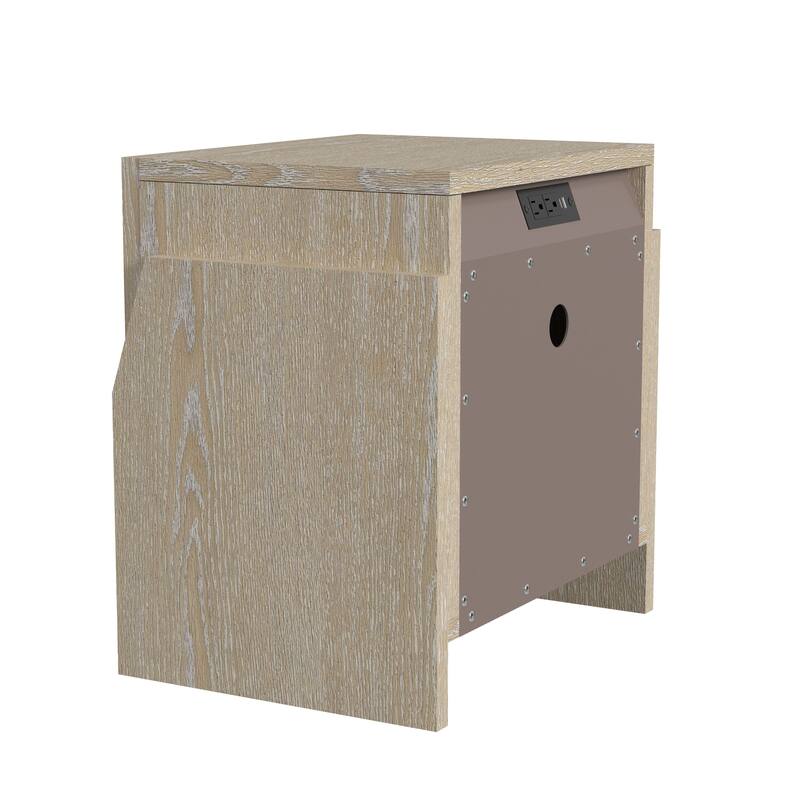 Darby 2- Drawer Solid Wood Nightstand with Power