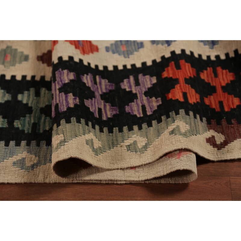 Southwestern Kilim Oriental Large Rug Hand-Woven Wool Carpet - 10'5"x 15'9"