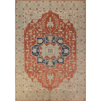Vegetable Dye Heriz Serapi Oriental Area Rug Handmade Wool Carpet - 7'0"x 10'0"