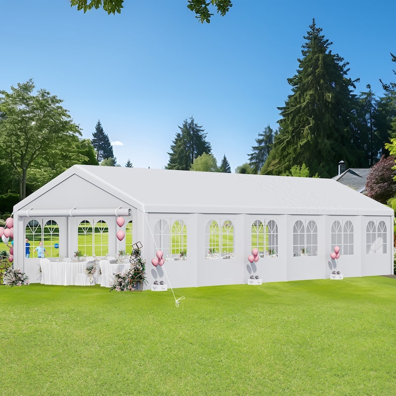 Outdoor White Canopy Party Tent Sunshine Shelter - 20*40Ft - White - 20*40Ft