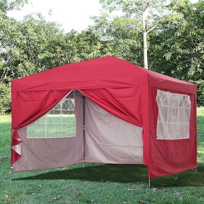 Red Finish Flat top outdoor Tent with Waterproof and UV resistant - 118.11" x 118.11"x 98.43"