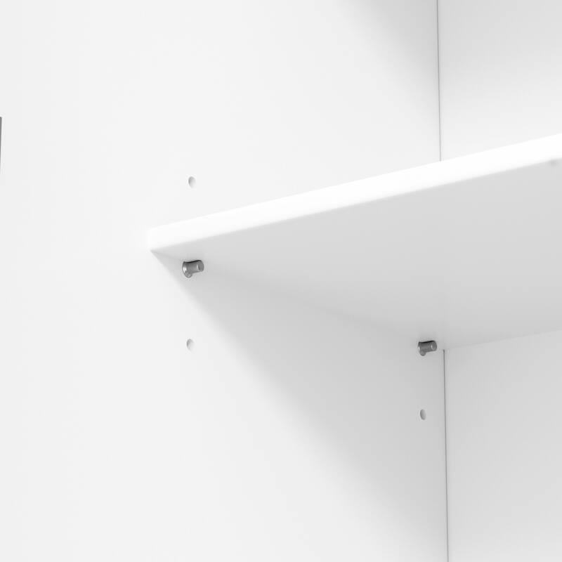 77" Farmhouse Kitchen Pantry, Freestanding Tall Cabinet with Adjustable Shelves, Door Racks & Drawers for Dining Room