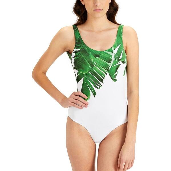 Shop Onia Women S Swimwear Green White Size Small S One Piece Leaf