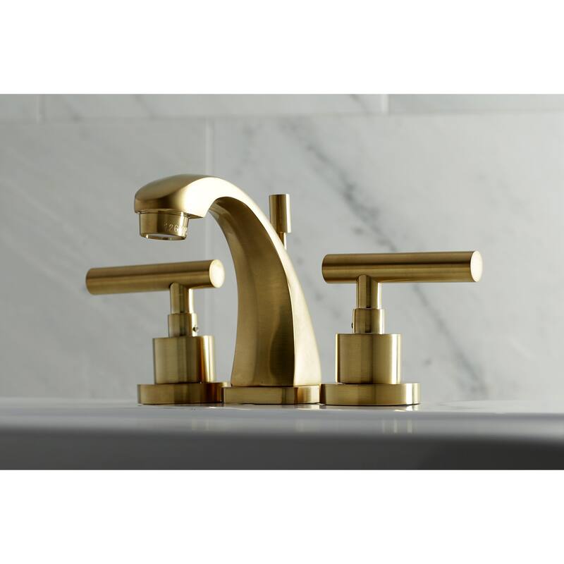 Kingston Brass Manhattan 8 in. Widespread Bathroom Faucet - Brushed Brass