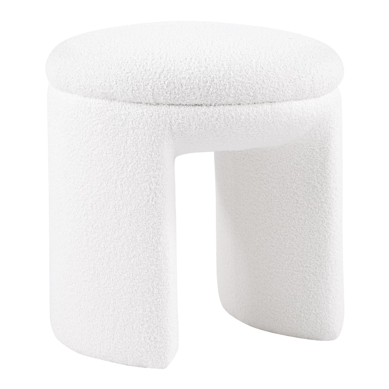 24/7 Shop At Home Modern U-Shaped Boucle Upholstered Ottoman - Beige