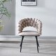 preview thumbnail 9 of 8, Modern chair(set of 2 ) with golden color iron tube legs, soft cushions and comfortable backrest, hairball back