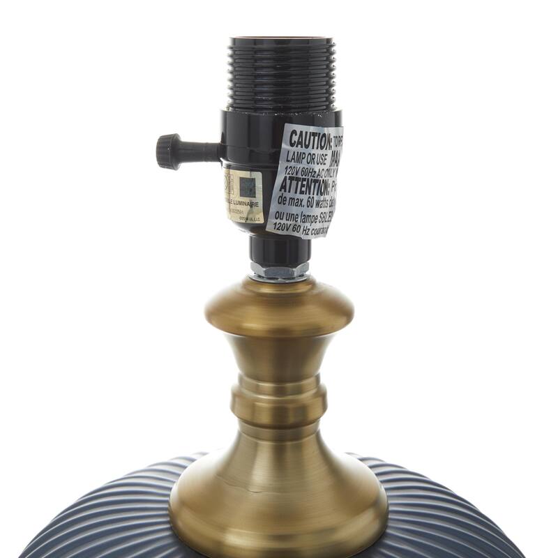 Metal Room Accent Lamp with Dome Shade - Gold & Black - Roche River Decor