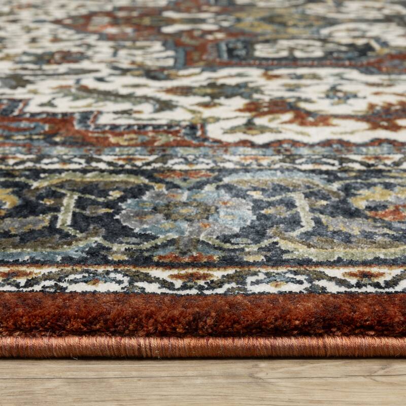 Style Haven Victoria Center Medallion Red/ Multi Area Rug