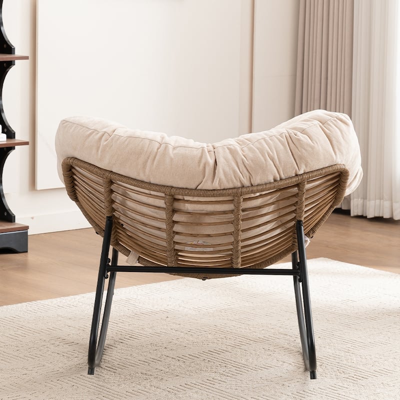 Rocking Chair, Chenille Upholstered Accent Chair, Modern Nursery Rocking Chair for Living Room, Bedroom, Apartment