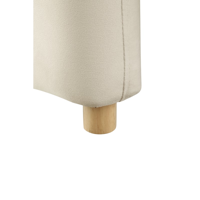 White 35.43" Accent Chair with Solid Wood Frame