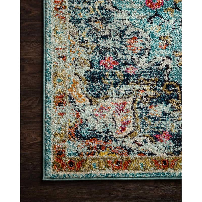 Alexander Home Vintage Boho Floral Medallion Distressed Area Rug