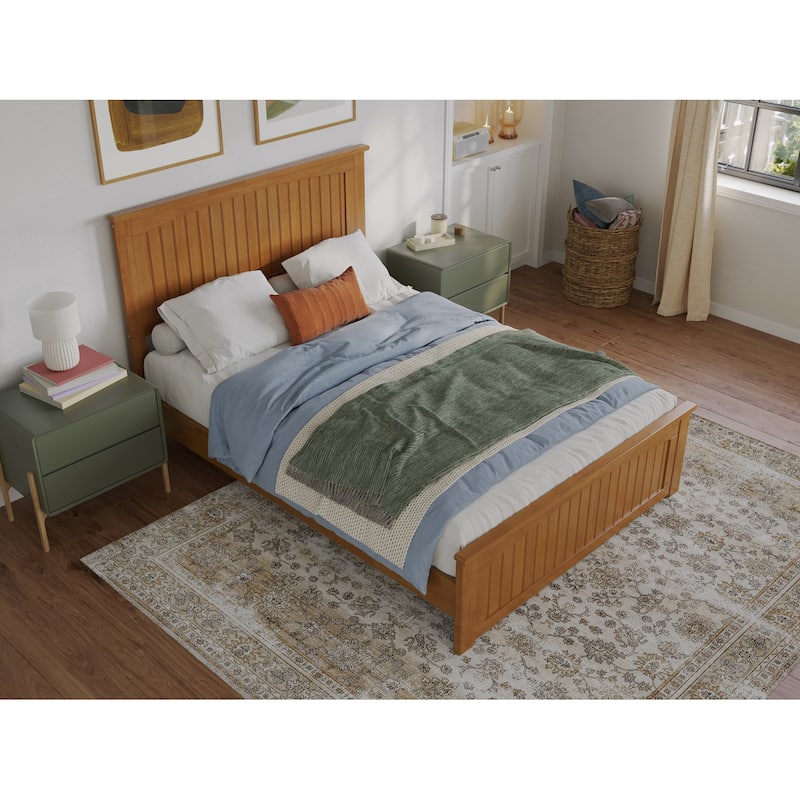 Naples Solid Wood Low Profile Platform Bed with Matching Footboard
