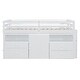 preview thumbnail 12 of 12, Twin Size Loft Bed with 4 Drawers, Underneath Cabinet, and Shelves for Space-Saving, White
