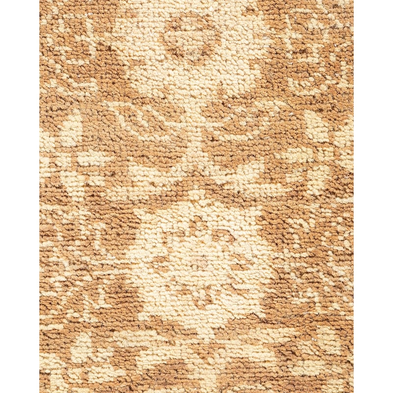 Overton Hand Knotted Wool Traditional Oriental Beige Area Rug - 6' x 9'