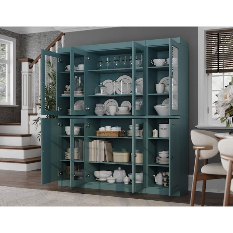 Palace Imports 100% Solid Wood 65" Kitchen China Pantry Cabinet - 65" x 71.5"