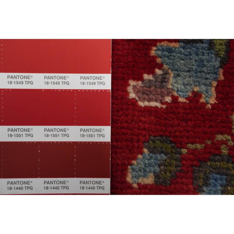 Hand Knotted Oriental 100% Wool Carpet Traditional Floral Red Tabriz Area Rug - 4' 8'' X 3' 4''